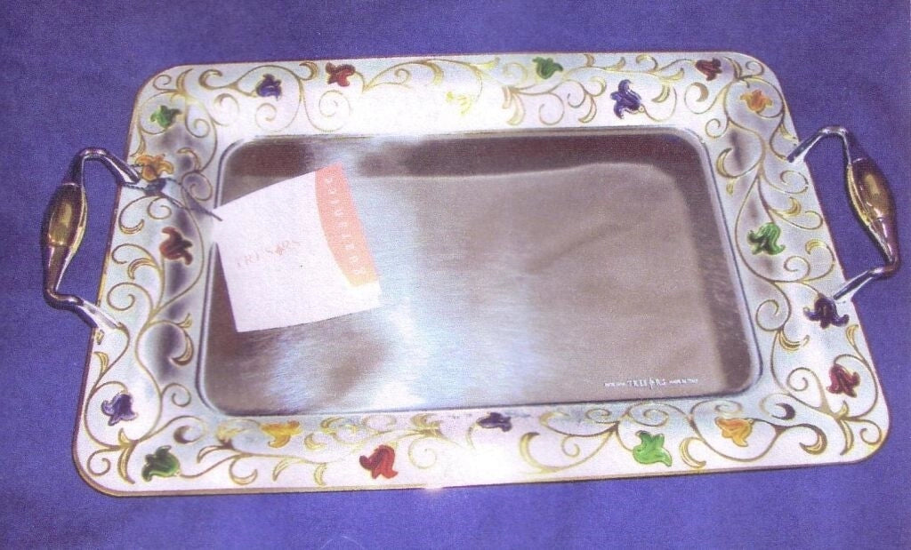 Vassoio da Tavola in Acciaio Giglio Gold 50 cm Tresor
