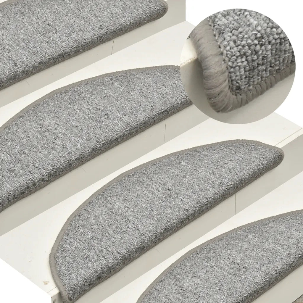 Tappetini per scale 15 pz | Gradini per Scale 56x17x3 cm Grigio chiaro Semicircolari