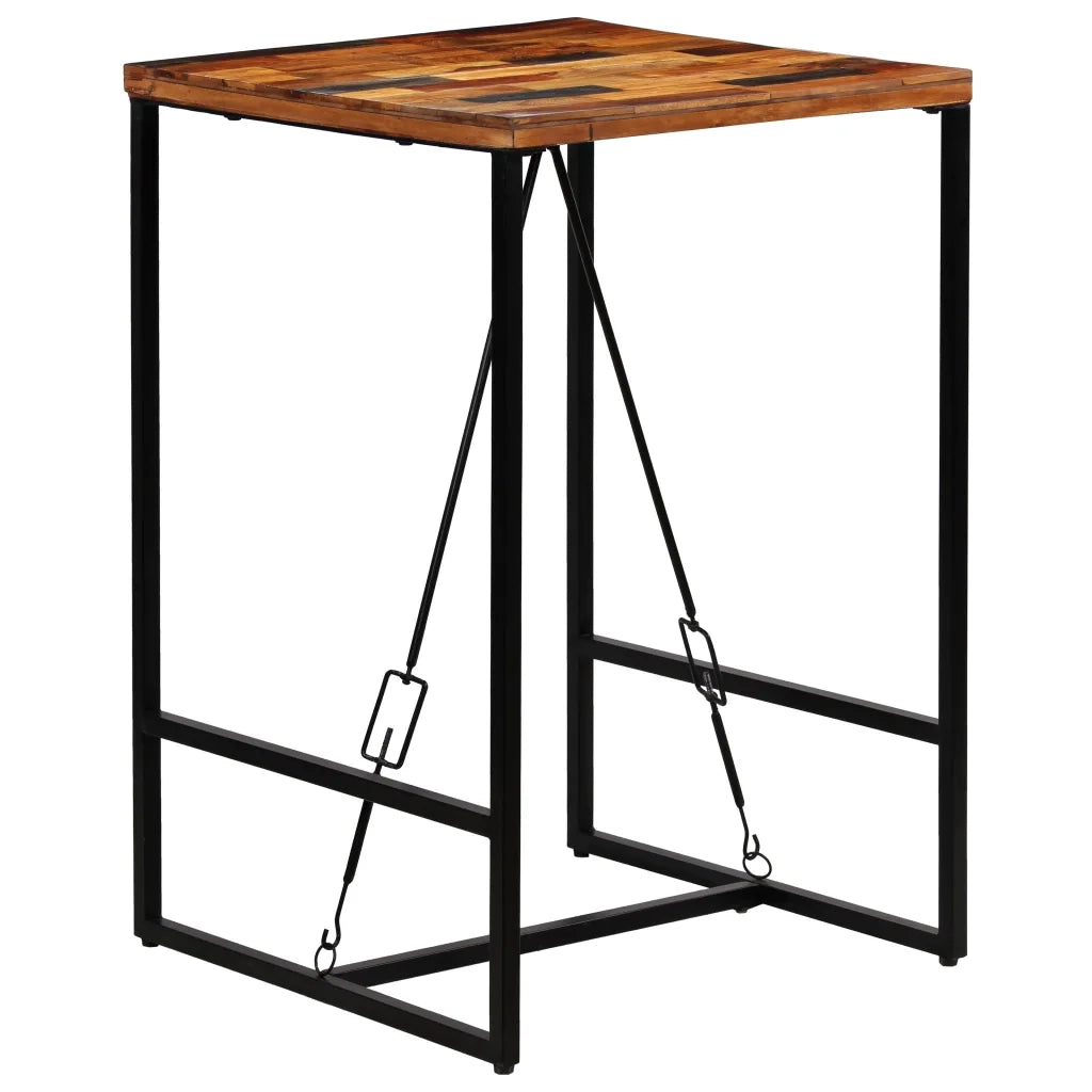 Tavolino da Bar in Legno Massello di Recupero 70x70x106cm cod mxl 18994