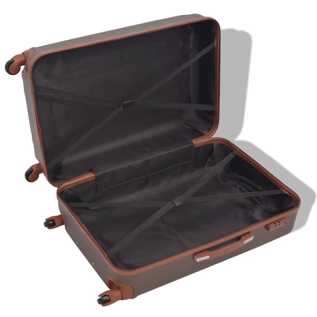 4 Pz. Set di Trolley Rigidi Color Caffè 91194