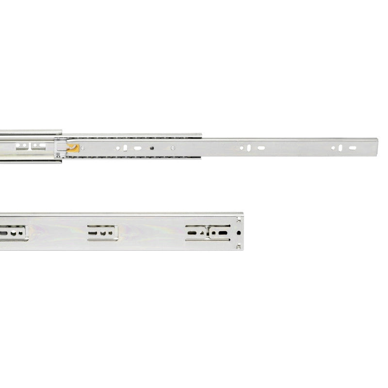 Set di guide a sfere per cassetti con estrazione totale e chiusura soft, altezza 45 mm, lunghezza 650 mm, Acciaio, Zin..