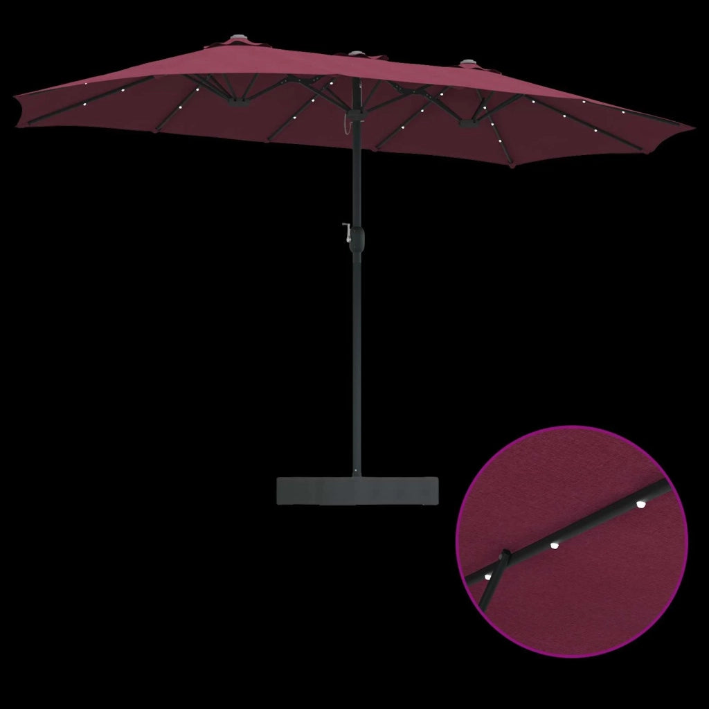 Ombrello da giardino Rosso Bordeaux 385 x 209 x 244 cm 42003287