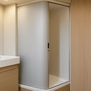 Porta a Soffietto Doccia Grigio 200x60cm Campervan Motorhome Kit Impermeabile