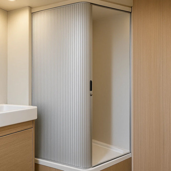 Porta a Soffietto Doccia Grigio 200x60cm Campervan Motorhome Kit Impermeabile