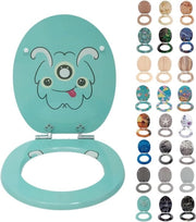 Sedile WC in Legno, Sedile WC Chiusura Molle con Serrande Regolabili e Rilascio Rapido Sedile WC Facile da Pulire e da Montare