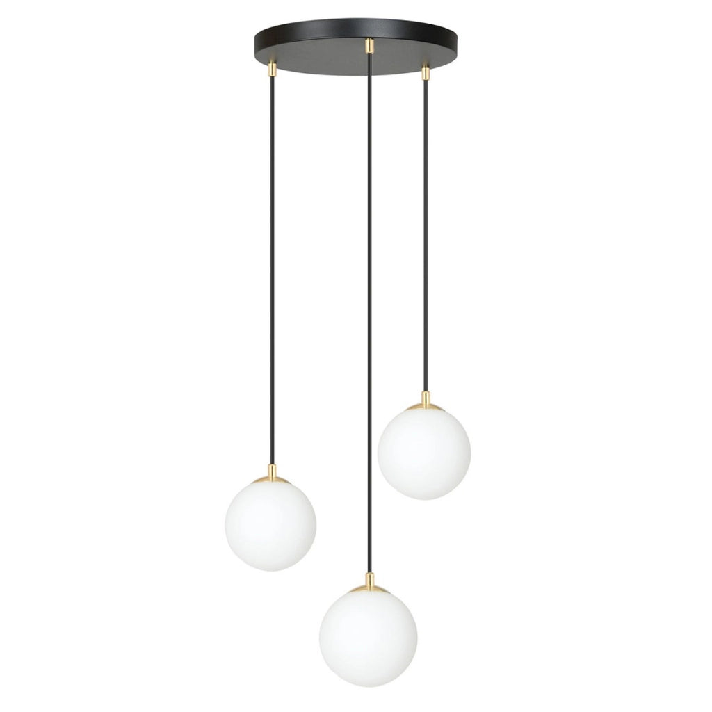 Lampada a sospensione ROYAL in metallo nero e oro