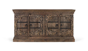 Credenza a quattro ante realizzata a mano in legno di mango