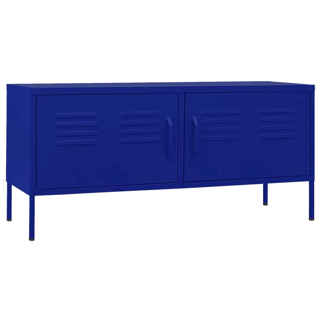 Mobile TV multimediale scaffale TV mobile TV sala da pranzo soggiorno camera da letto blu navy 105 x 35 x 50 cm acciaio blu 02_0027686