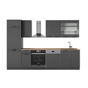Cucina componibile Fame-Line Grigio scuro/Antracite 300 cm, PL Rovere Vicco