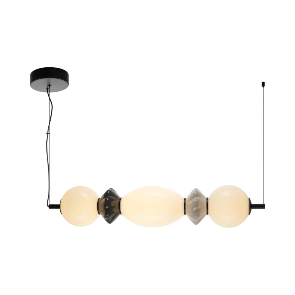 Sospensione Italux Balos LED 14W vetro/ceramica orizzontale nera