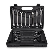 Set di chiavi a cricchetto combinate da 12 pezzi per attrezzi da garage officina e fai da te nero 3402056
