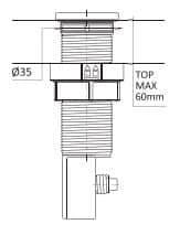 Piletta Elleci Salterello Automatica 2 vie 3,5" Element Pop-Up Push Control Acciaio Lucido - ASP23002