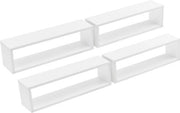 Set di 4 pannelli di spazzolatura bianchi per parete - 59x14,5x17 cm