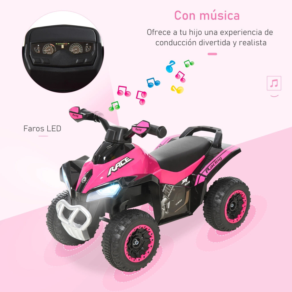 Quad per Bambini con Luci e Suoni ¨C Zephmum ¨C Rosa e Nero 67.5x38x44 cm