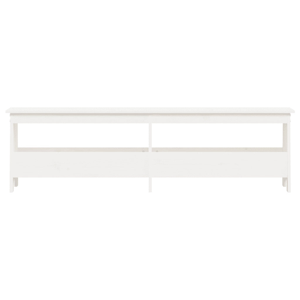 Panca da Ingresso Bianca 160x28x45 cm in Legno Massello di Pino 837380