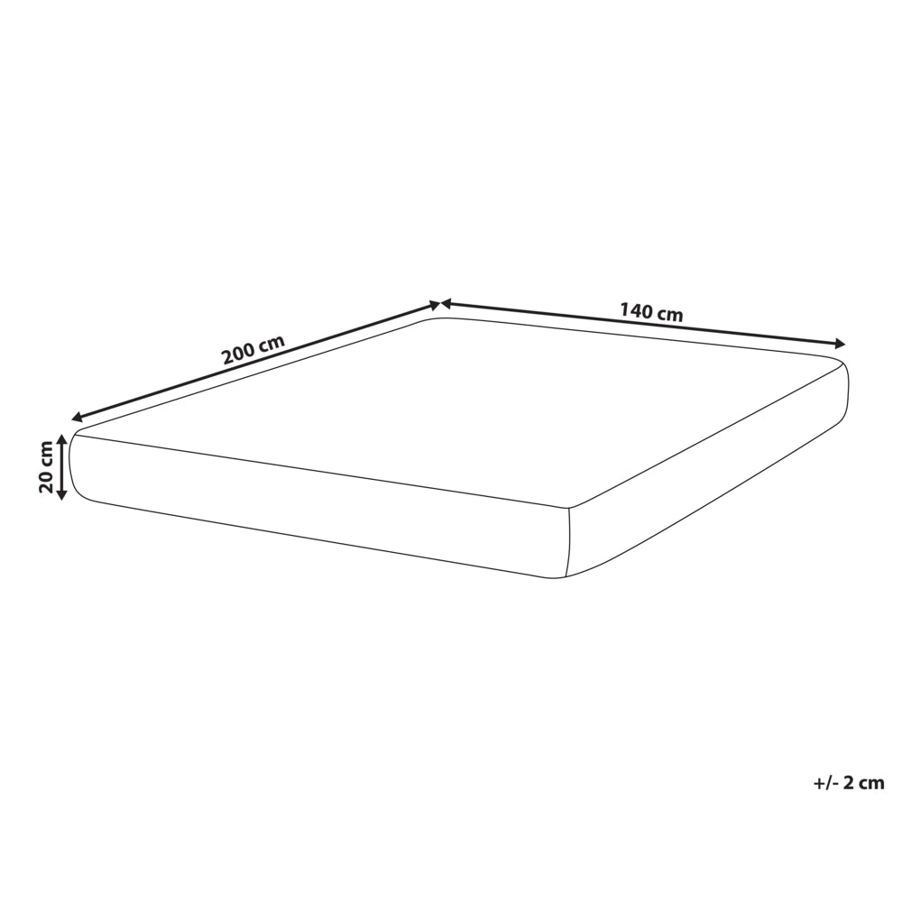 Materasso EU Medio 140 x 200 cm Bianco Grigio Schiuma Imbottitura Poliestere Sfoderabile