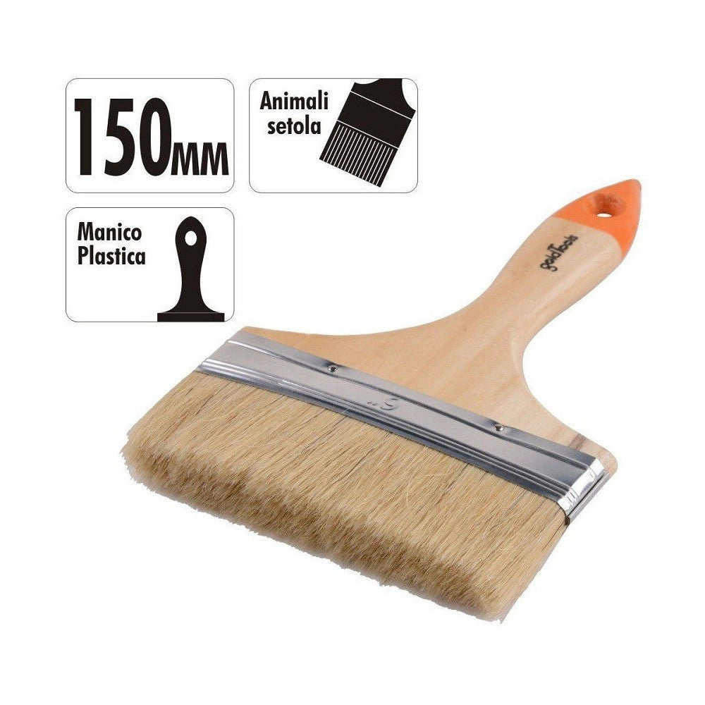 Trade Shop - Pennello Piatto Da 6" 150 Mm Pennellessa Per Pittura Verniciare Dipingere 90268 -