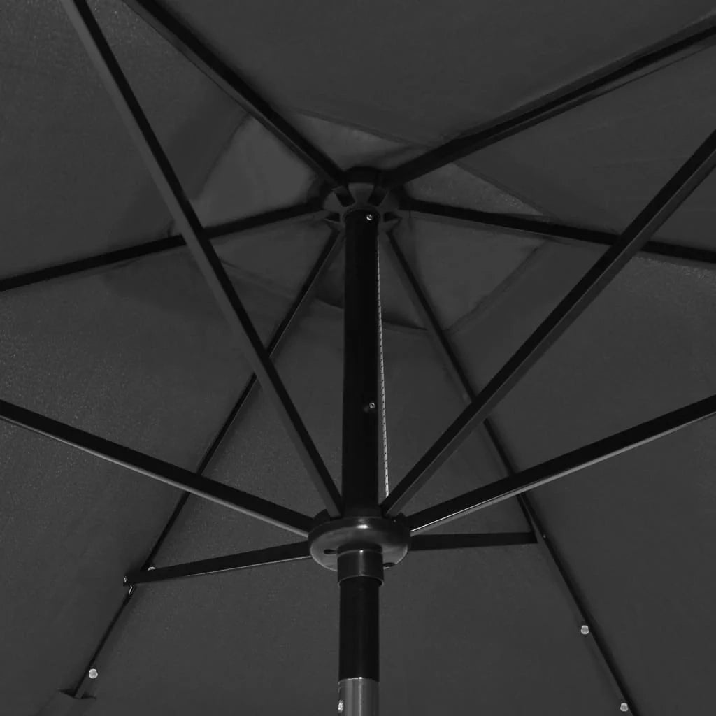 Ombrellone con LED e palo in acciaio 2 x 3 m antracite 02_0008066