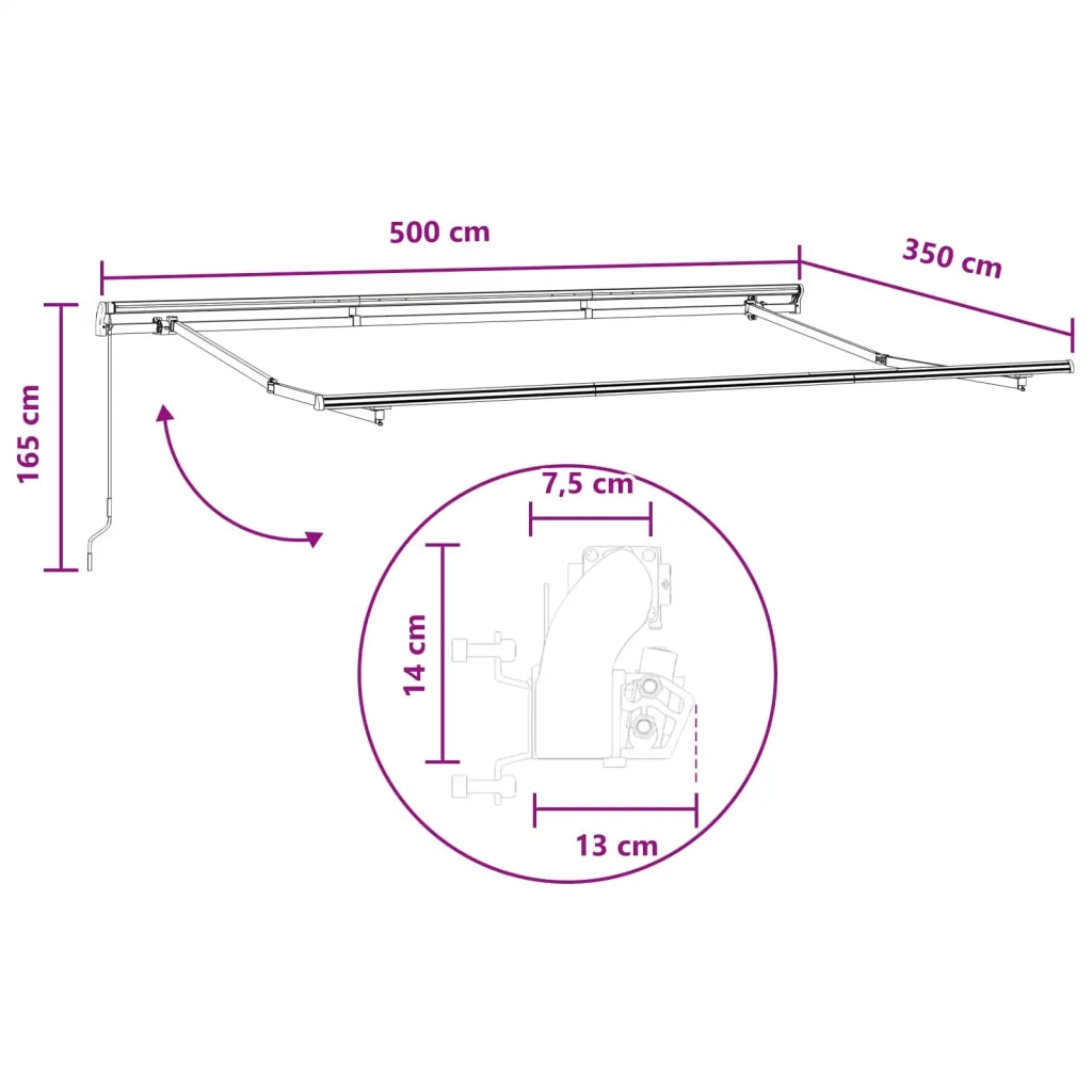 Tenda retrattile Grigio chiaro e bianco 500 × 350 cm 3426429