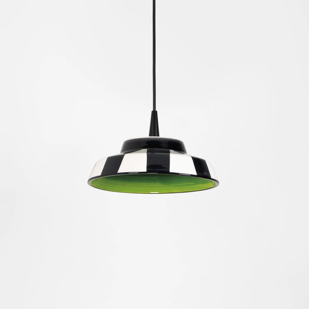 Circus Lampada a Sospensione LED Design in Ceramica Verde, Diametro 24 cm, Altezza 300 cm, Illuminazione CRI 90, Sorgente LED 8W, Luce Calda 3000K