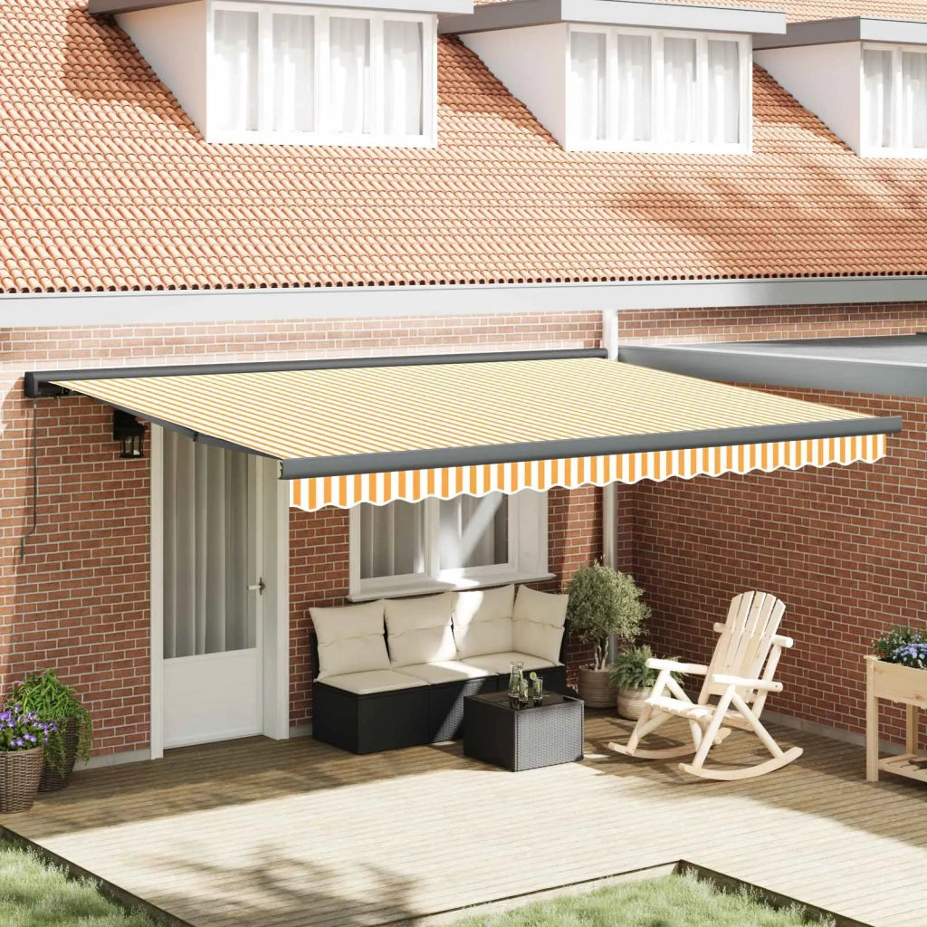 | Tenda retrattile | Blu e Bianco con Struttura Bianca 4,5 × 3 m 3154559