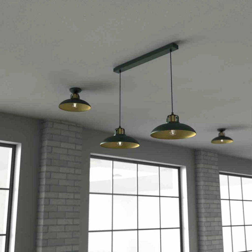 Lampadario sospeso Milagro Felix verde oro 2xE27 75cm