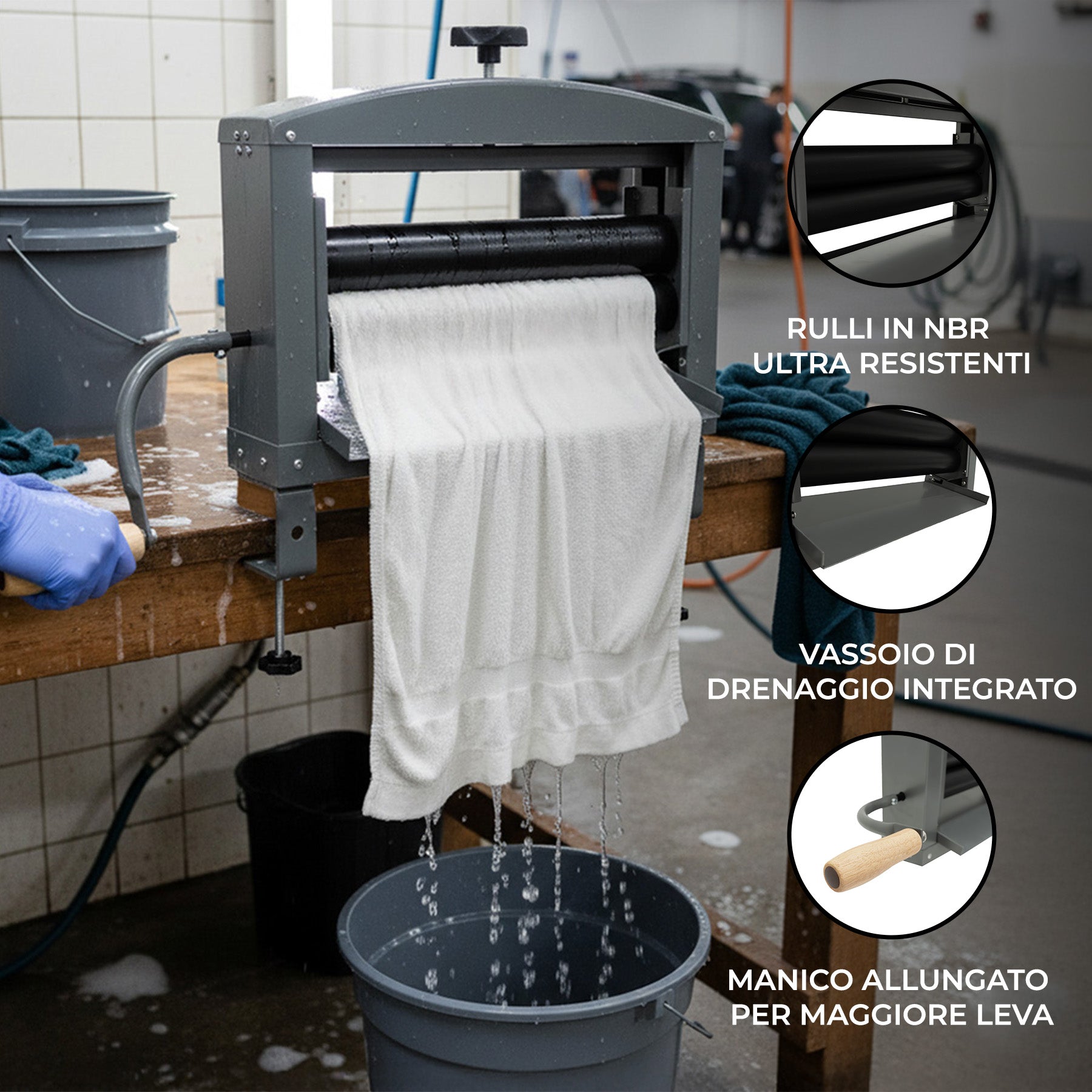 Strizzatore a manovella robusto per bucato rimozione umidità senza corrente