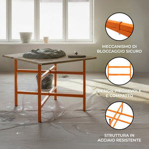 Cavalletti Porta Malta x10 500mm Acciaio Pieghevole con Kit di Fissaggio