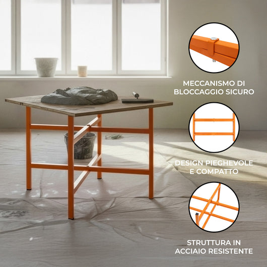 Cavalletti Porta Malta x10 500mm Acciaio Pieghevole con Kit di Fissaggio