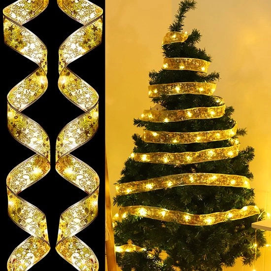 Illuminazione di Natale a LED - 50 led - Catena luminosa lucida - 5 m - Decorazione per albero di Natale - Atmosfera festiva per interni ed esterni