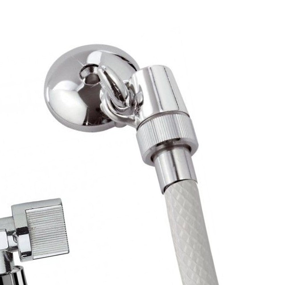 Doccetta per bidet con flessibile, rompigetto con gancio, appendino e rubinettino sottolavabo