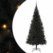 Albero di Natale con 300 LED con supporto-Luci decorative natalizie Nero 210 cm PVC 234879