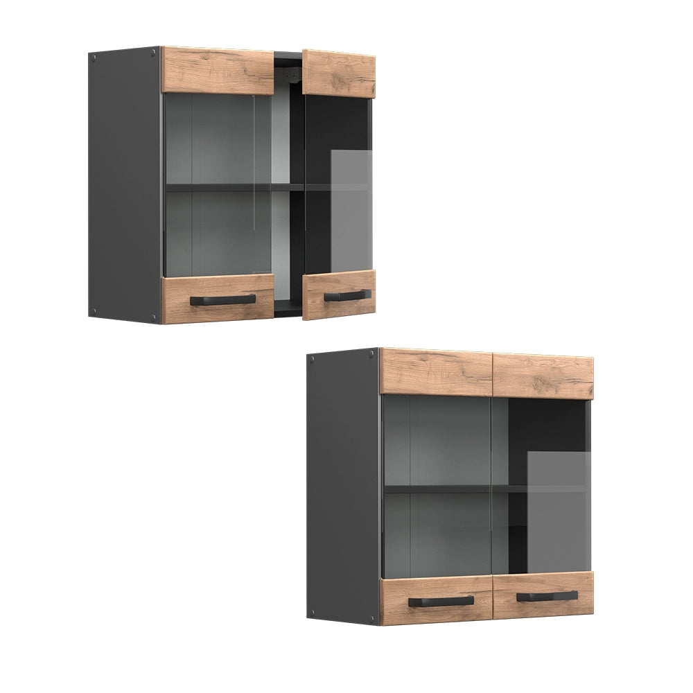 Vicco Mobile da cucina in vetro Quercia dorata 60 cm