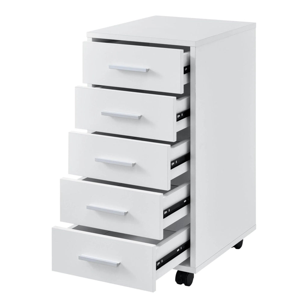 Mobiletto mobile con 5 cassetti in MDF 63 cm bianco 03_0001245
