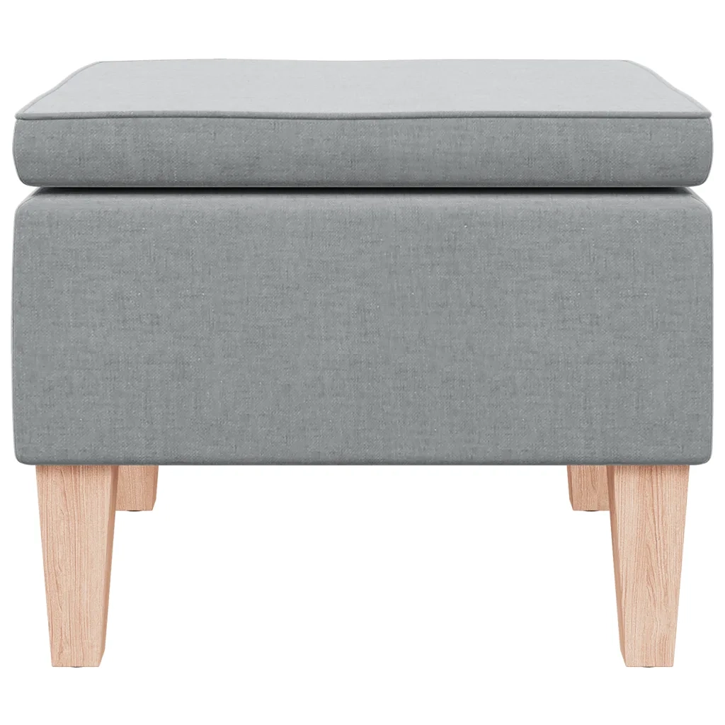Poggiapiedi con Gambe in Legno Grigio Chiaro in Tessuto 329425