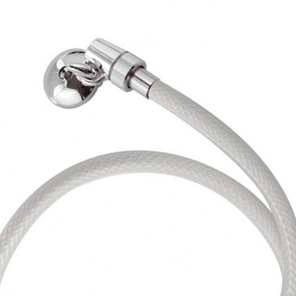 Doccetta bidet con flessibile bianco, rompigetto con gancio e appendino