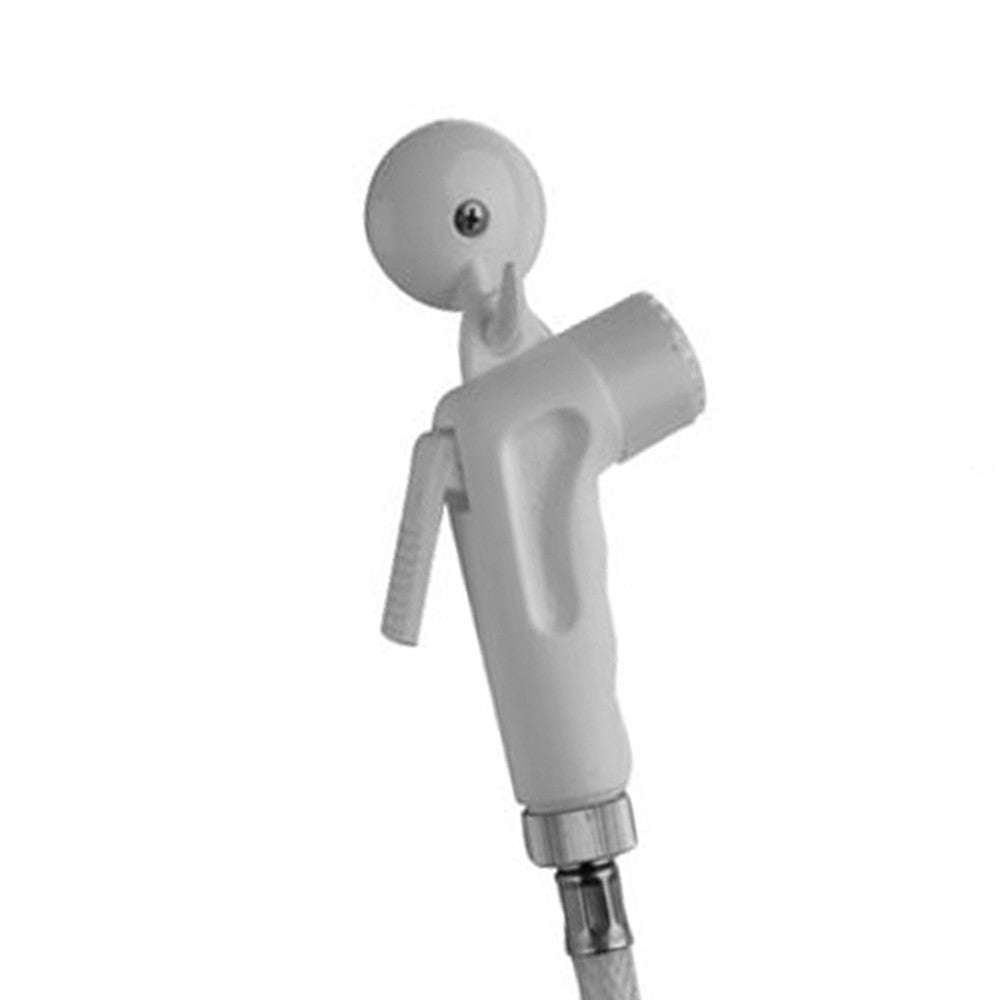 Set doccetta bidet eco con doccia a pulsante bianca, flessibile e gancio