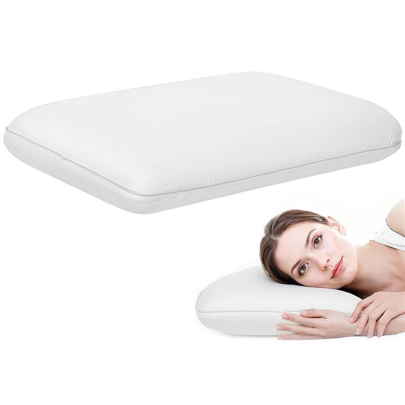 CUSCINO MEMORY FOAM A RIMBALZO RAPIDO CON COPERTURA RIMOVIBILE E LAVABILE, 60X40X10 CM, BIANCO CREMA