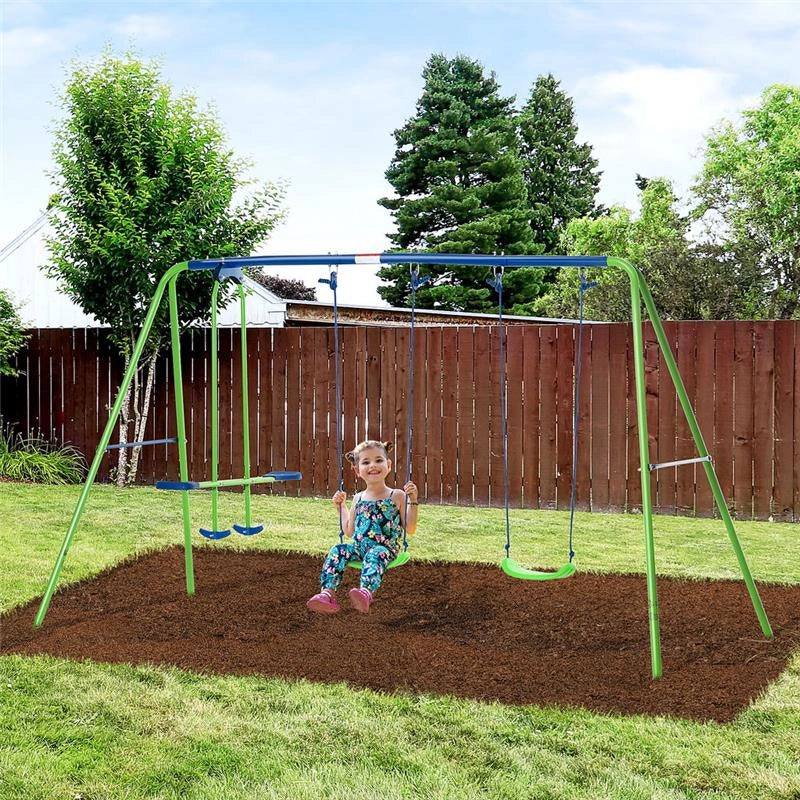 SET ALTALENE DA GIARDINO CON ALTALENA DOPPIA E 2 ALTALENE SINGOLE 280X140X178CM