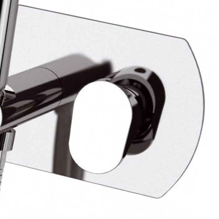 Miscelatore incasso per shut-off con doccetta shut-off, supporto doccia-presa acqua e flessibile doccia.