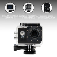 Telecamera 4K per aspiratore grondaie zoom 4x Wi-Fi impermeabile ricaricabile