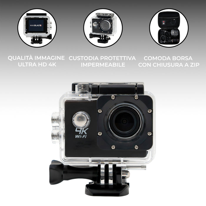 Telecamera 4K per aspiratore grondaie zoom 4x Wi-Fi impermeabile ricaricabile