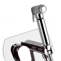 Miscelatore incasso per shut-off arrotondato con doccetta, supporto e flessibile doccia