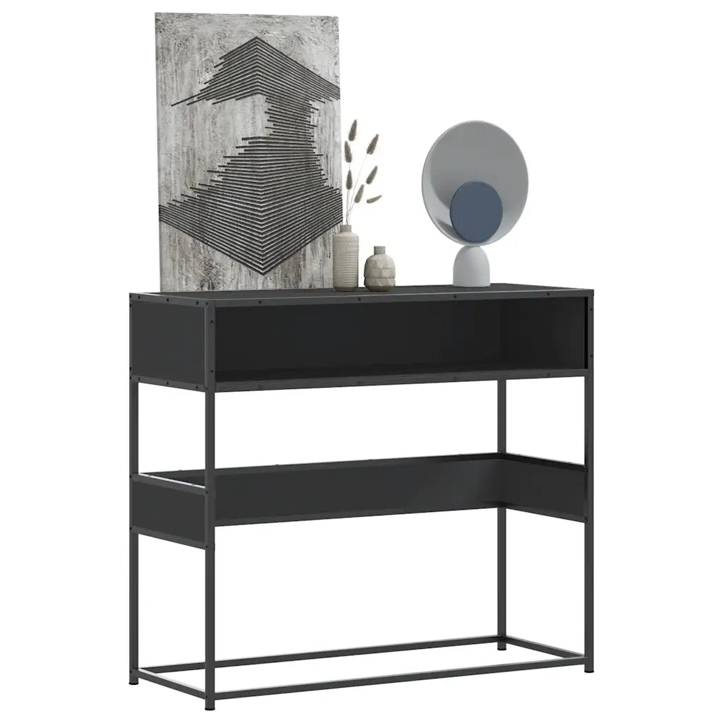Tavolino Consolle Nero 90x35x80 cm in Legno Multistrato 849169