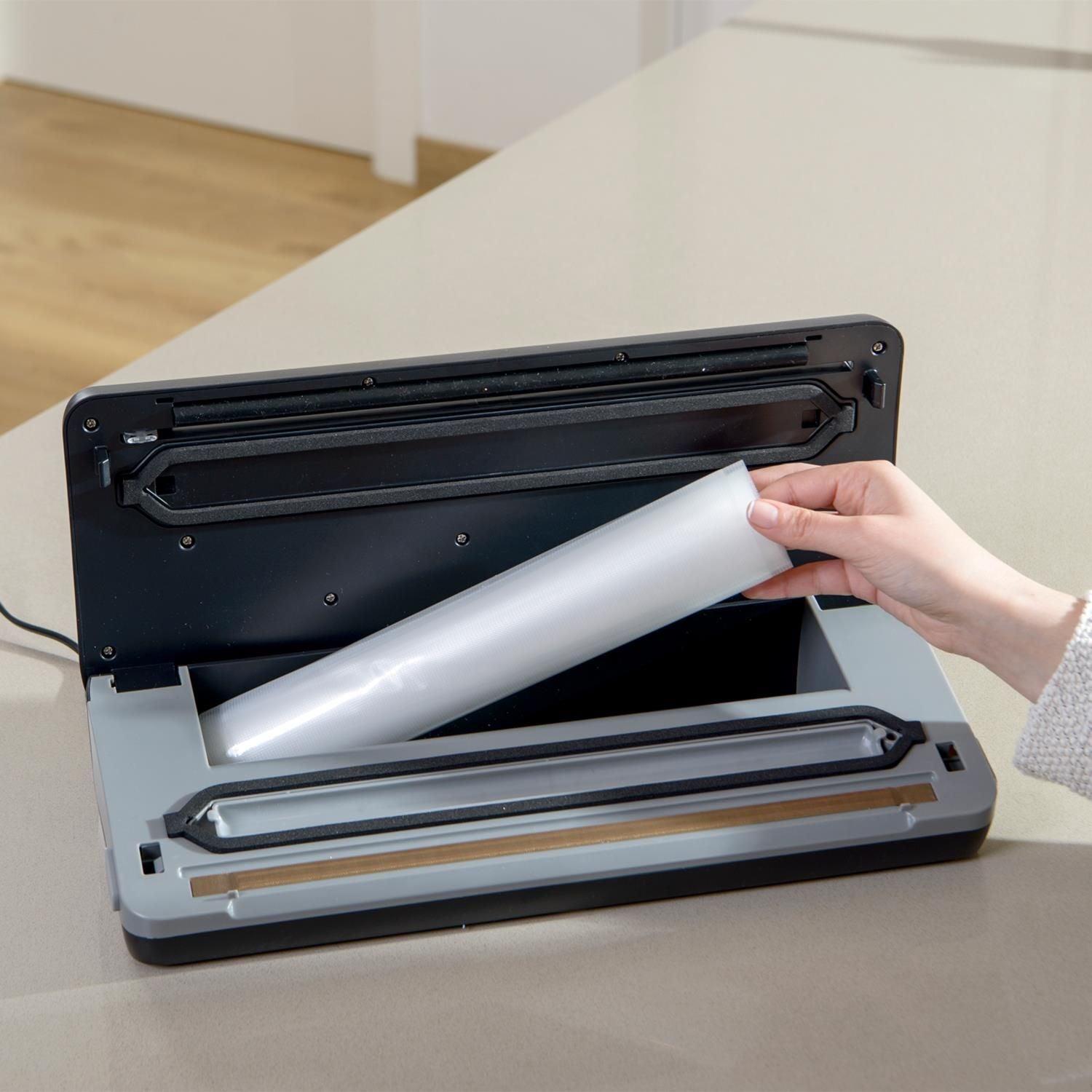 Taurus VAC 6000 macchina per sottovuoto Nero, Acciaio inox