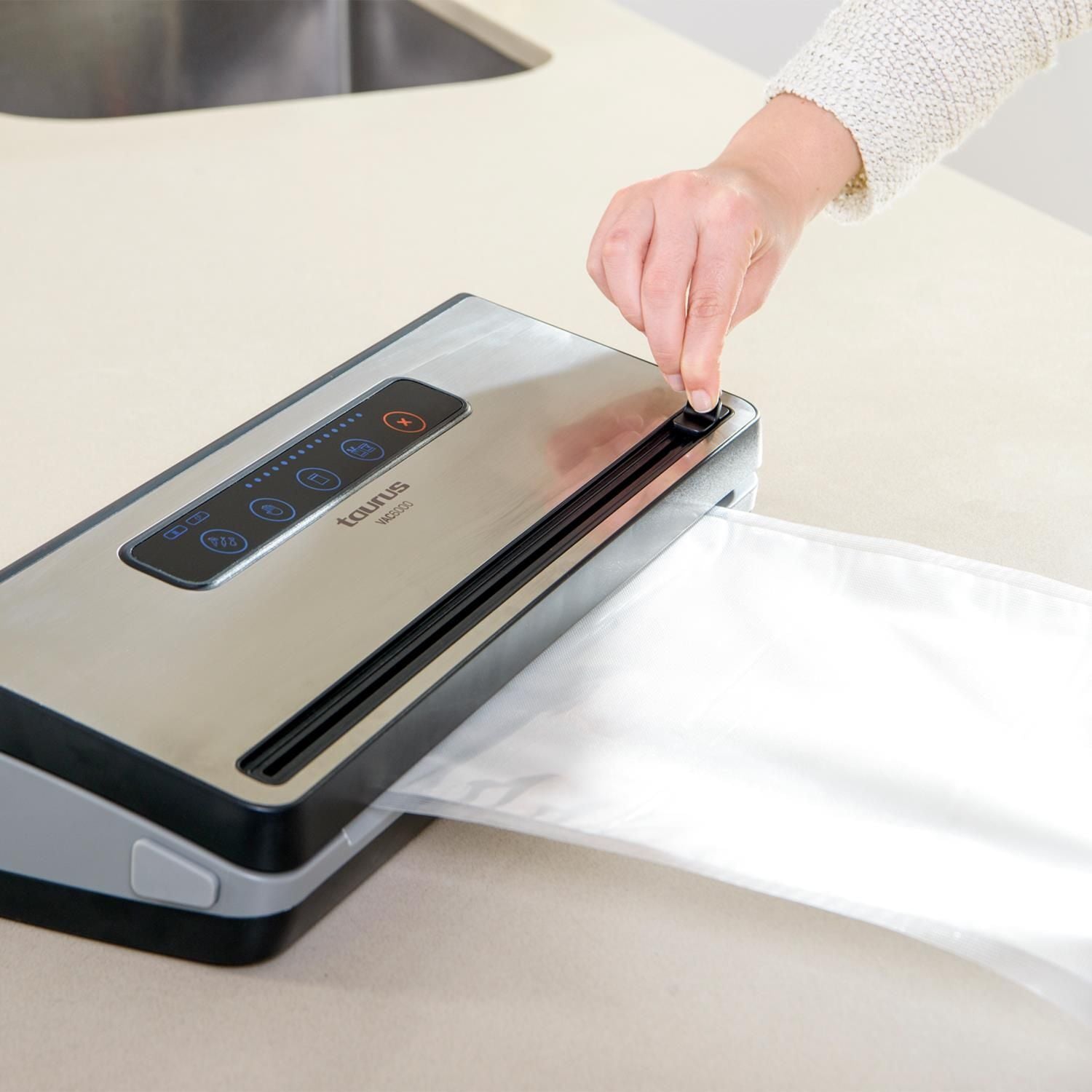 Taurus VAC 6000 macchina per sottovuoto Nero, Acciaio inox