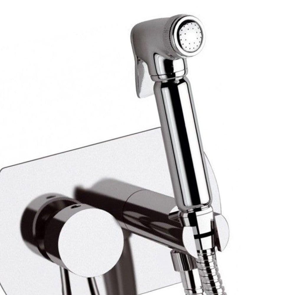 Miscelatore incasso per shut-off con doccetta shut-off, supporto doccia- presa acqua e flessibile doccia.