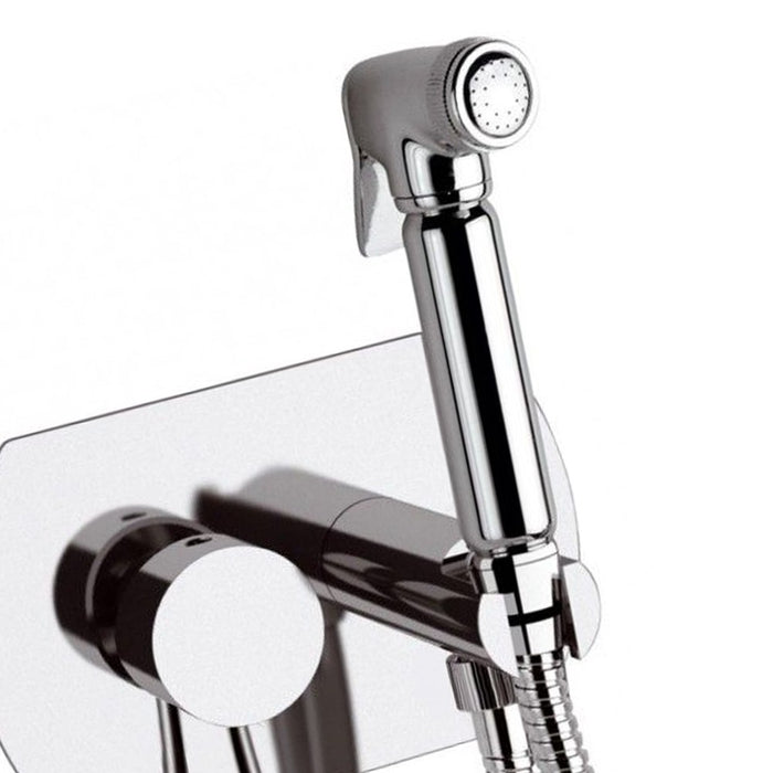 Miscelatore incasso per shut-off con doccetta shut-off, supporto doccia- presa acqua e flessibile doccia.