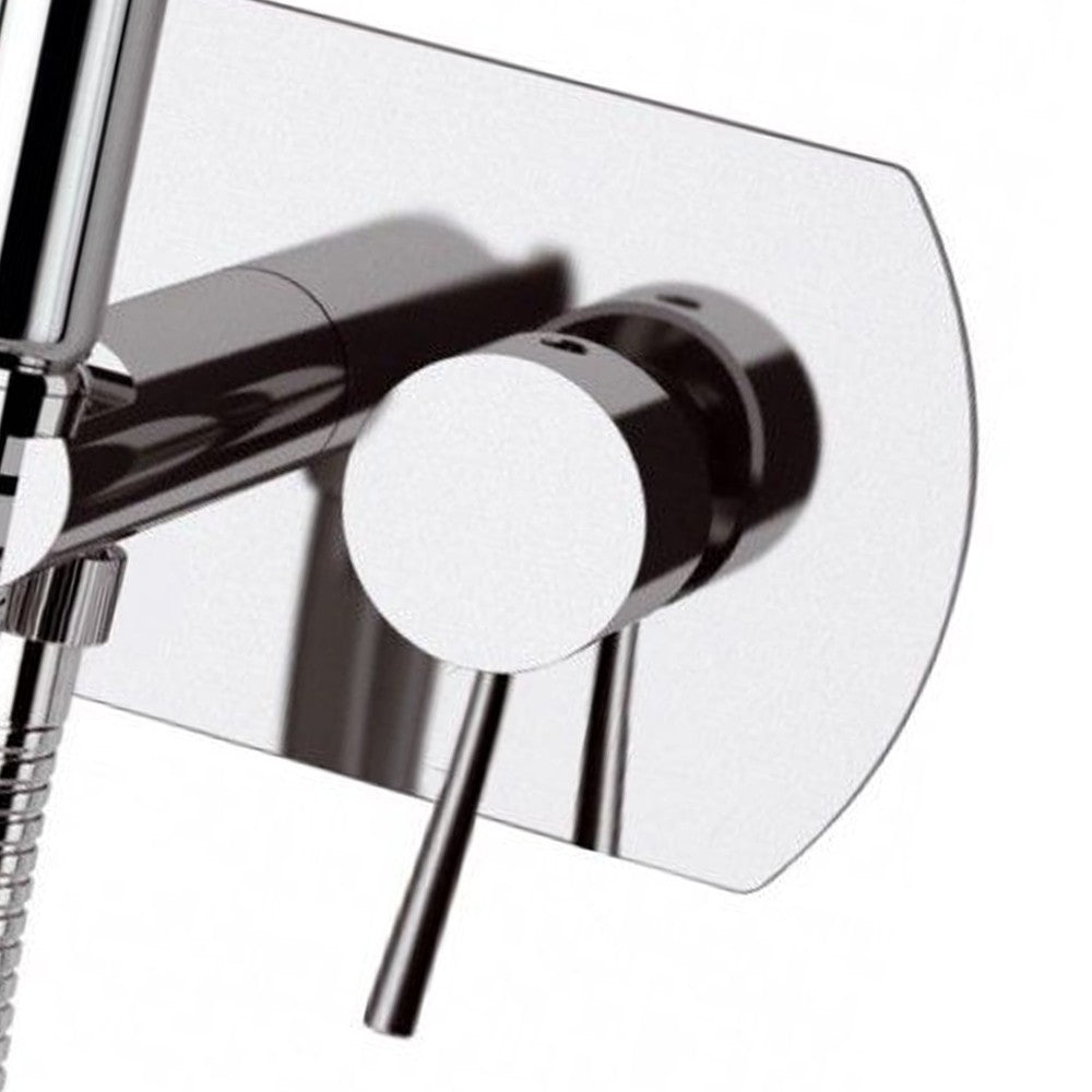 Miscelatore incasso per shut-off con doccetta shut-off, supporto doccia- presa acqua e flessibile doccia.