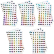 Etichette numeriche e alfanumeriche set - 900 pezzi - Holografiche - Autoadesive - Flessa per unghie ordina